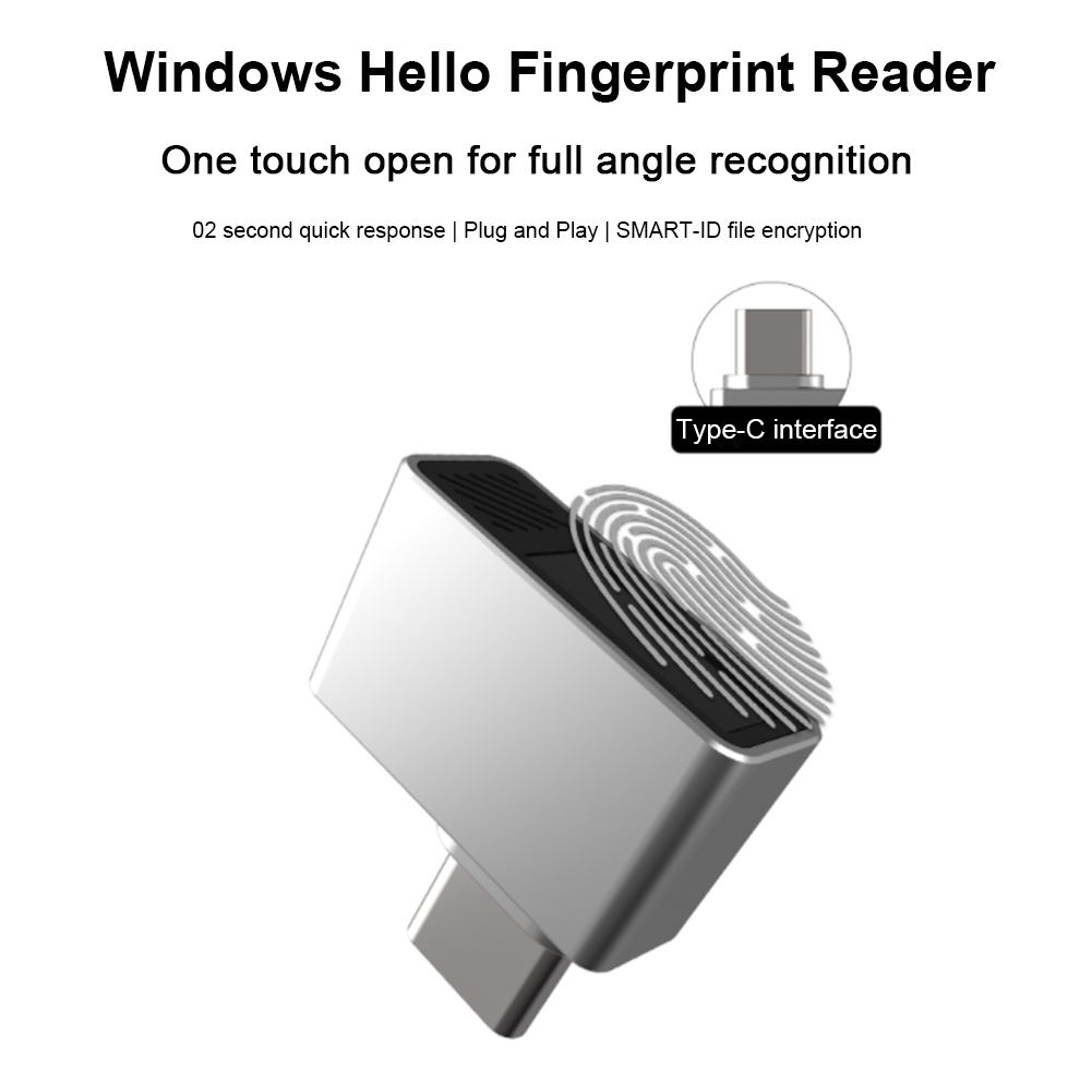 Windows Tablet Accessories - Type-C Biometric Scanner Password-Free Biometric Scanner