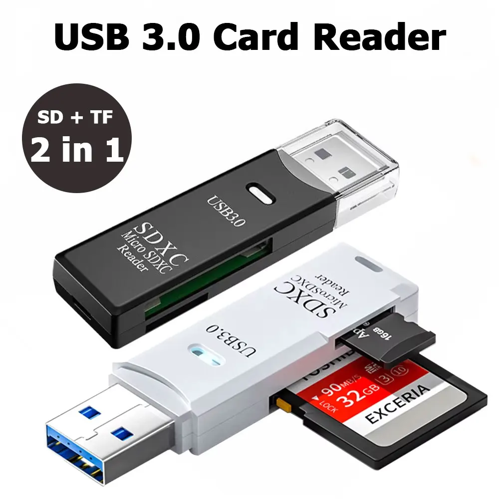 2-in-1 Card Reader USB 3.0/2.0 - Tablet Accessories For Reading 리뷰 및 가격