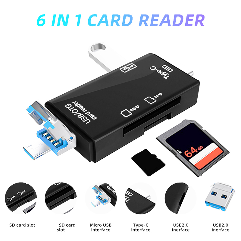 USB Type C Card Reader 6 in 1  - Tablet Accessories For Reading 리뷰 및 가격